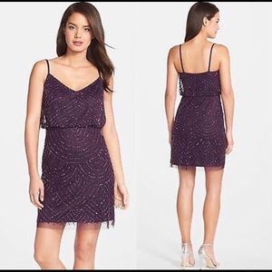 NWT Adrianna Papell Blouson Beaded Drs Sz 0